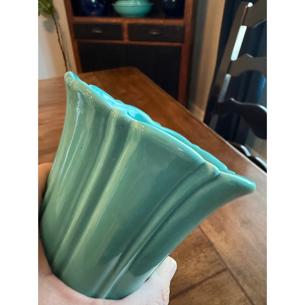 Fiesta turquoise medium vase 9.5” HLC USA ceramic flower vase Fiestaware - Picture 9 of 14